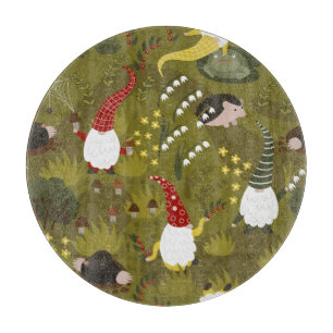 Garden Gnomes: Humourous Flora Fauna. Cutting Board