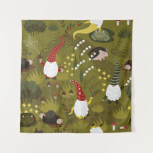 Garden Gnomes: Humourous Flora Fauna. Tapestry
