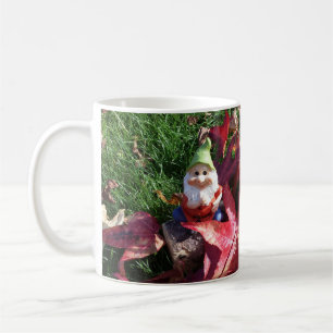Garden Gnomes in the Yard Fall Red Brown Leaves Co Coffee Mug