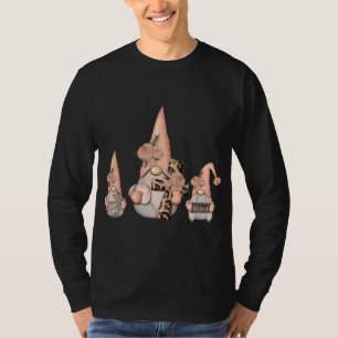 Garden Gnomes with Floral Leopard Cross Egg Rabbit T-Shirt