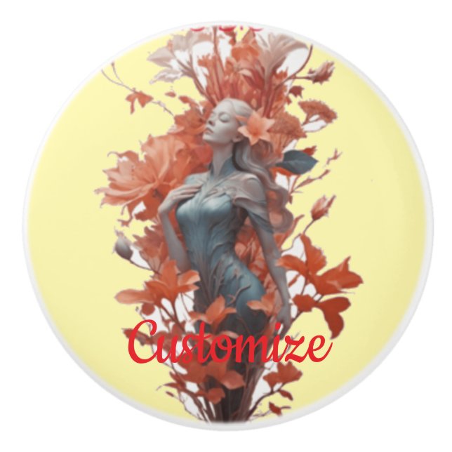 Garden Goddess Blossom Thunder_Cove Ceramic Knob (Front)