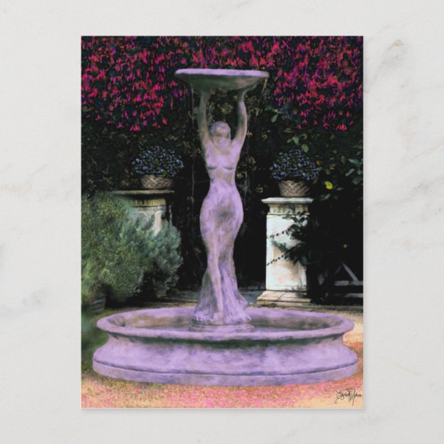 Garden Goddess ~ Postcard Flower Statue Paint (Front)