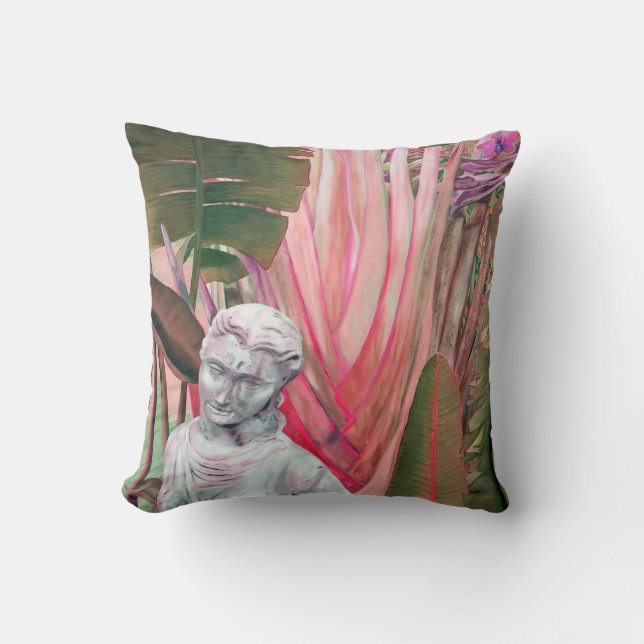 Garden Goddess Throw Pillow (Front)