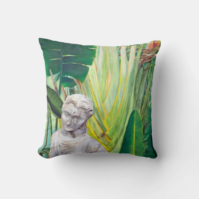 Garden Goddess Throw Pillow (Front)