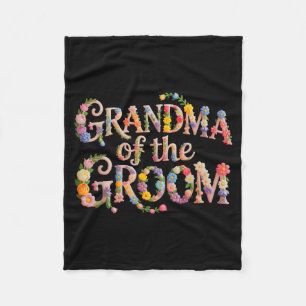 Garden grandma of the groom bride team bridal in fleece blanket