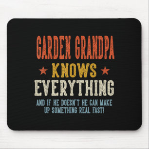 Garden grandpa knows everything father's day retro mouse pad