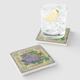 Garden Grapes Amongst the Trellis Stone Coaster