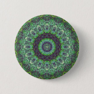 Garden Green Abstract Mandala 6 Cm Round Badge