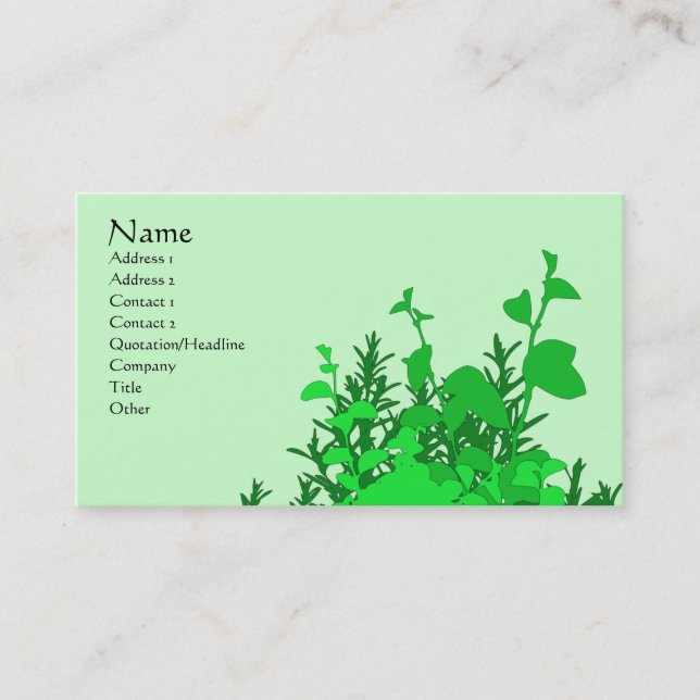 Garden Green Business Card (Front)