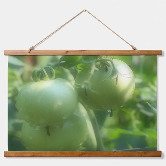 Garden Green Tomatoes Nature  Hanging Tapestry (Front)