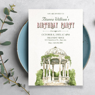 Garden greenery birthday invitation