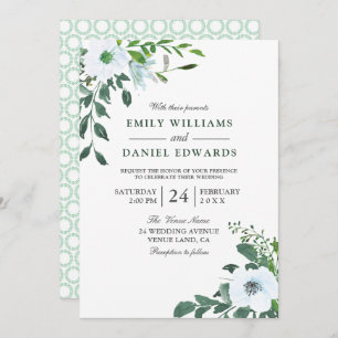 Garden Greenery Elegant Wedding Invitation