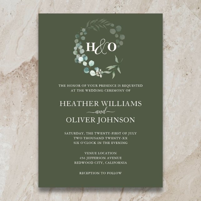 Garden Greenery Eucalyptus Sage Wedding Invitation (Creator Uploaded)