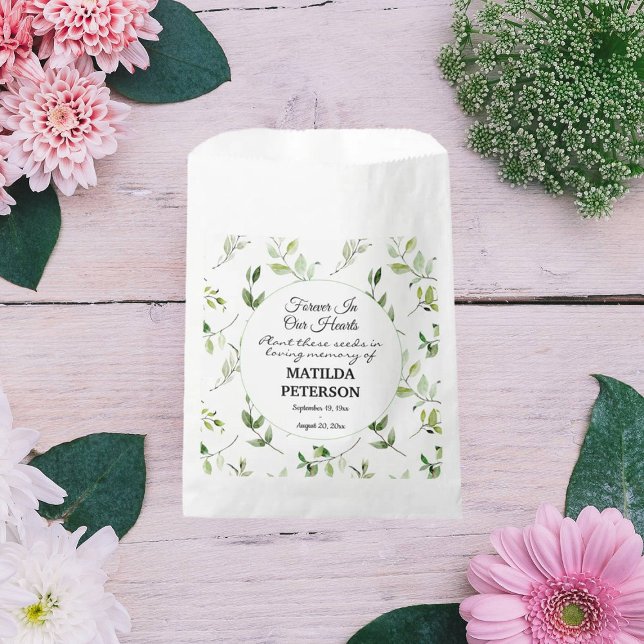 Garden Greenery Leaves Memorial Seed Packet Favour Bag (Creator Uploaded)