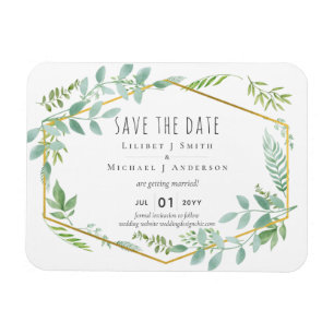 Garden Greenery Wedding Magnet