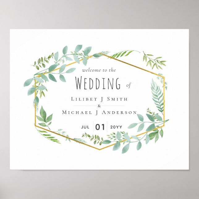 Garden Greenery Wedding Poster (Front)