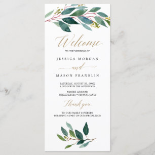 Garden Greens Wedding Program - Ceremony Program