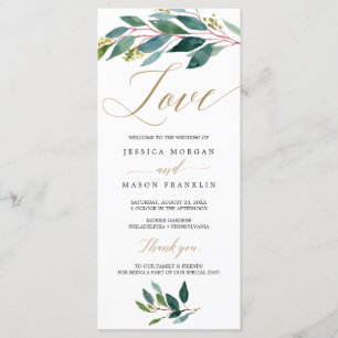 Garden Greens Wedding Program - Love