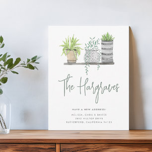 Garden Grown Modern Green Botanical Moving Announcement