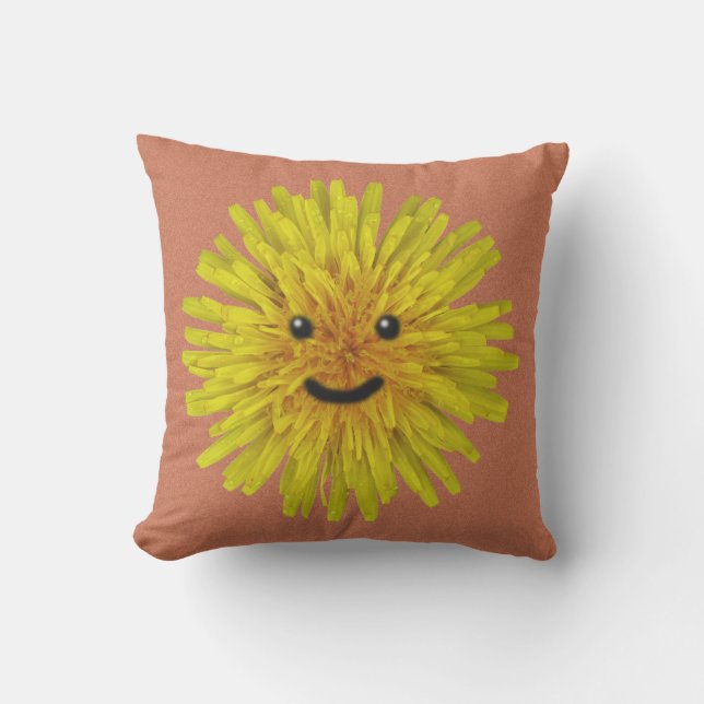 Garden Happy Yellow Dandelion  Flower 2 in 1 Cushion (Front)