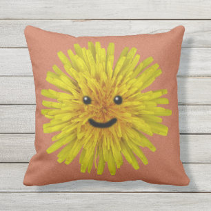 Garden Happy Yellow Dandelion  Flower 2 in 1 Cushion