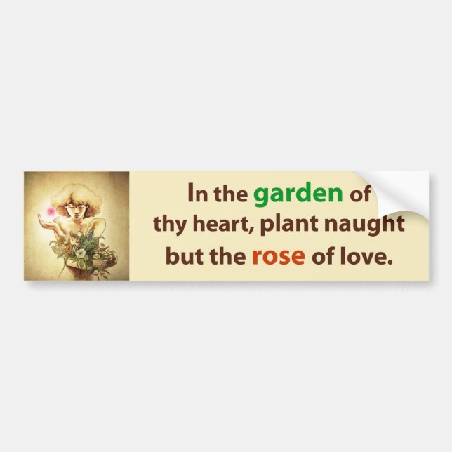 Garden Heart Bumper Sticker (Front)
