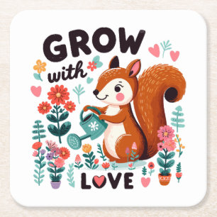 Garden Heartbeat Square Paper Coaster