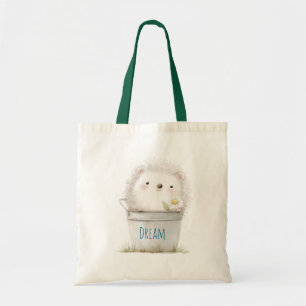 Garden Hedgehog with Daisy Flower  Tote Bag