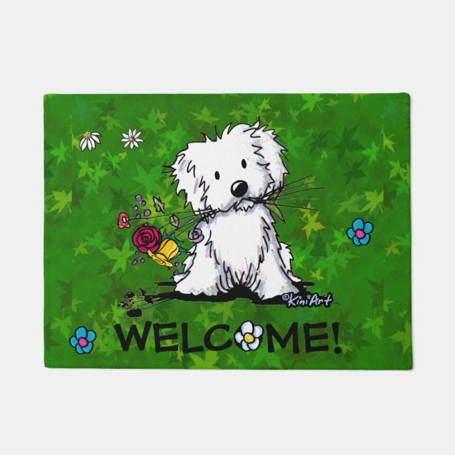 Garden Helper Maltese Doormat (Front)