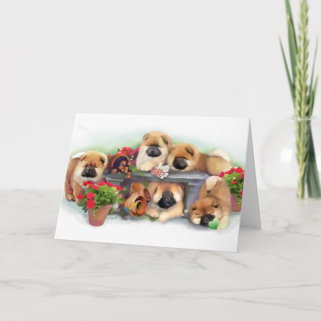 "GARDEN HELPERS" chow art card (Front)