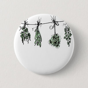 Garden Herbs 6 Cm Round Badge