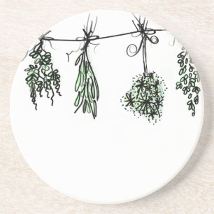 Garden Herbs botanical boho Coaster