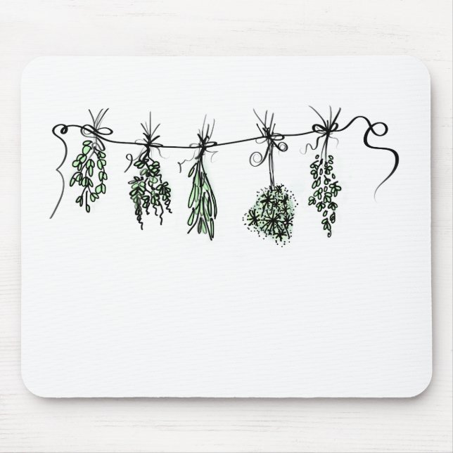 Garden Herbs botanical boho  Mouse Pad (Front)