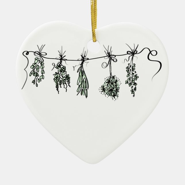 Garden Herbs Ceramic Ornament (Front)