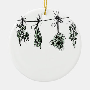 Garden Herbs Ceramic Ornament
