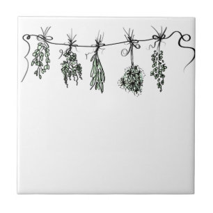 Garden Herbs Ceramic Tile