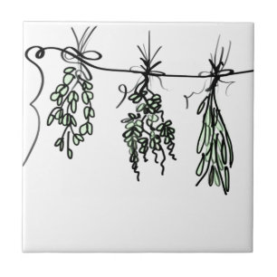 Garden Herbs Ceramic Tile