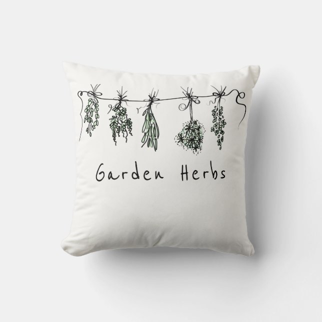 Garden Herbs Cushion (Front)