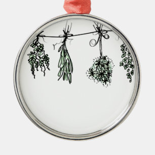 Garden Herbs Metal Ornament