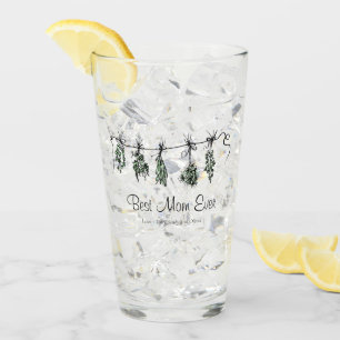 Garden Herbs sage basil thyme dill Best Mum Ever Glass