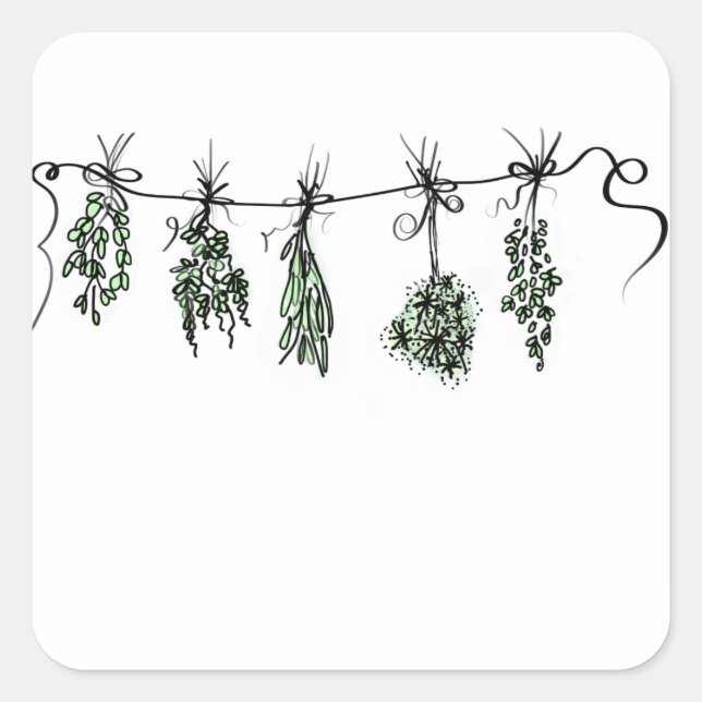 Garden Herbs Square Sticker (Front)