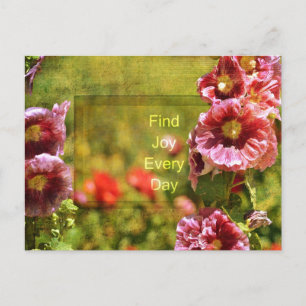 Garden Hollyhock Floral Joy Postcard