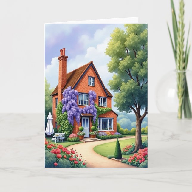 Garden House Birthday Card (Front)