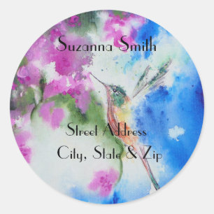 Garden Hummingbird Wedding Address Labels