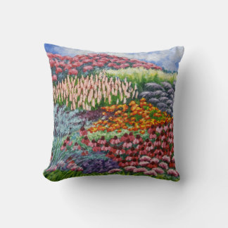 Garden in August Artwork/August flowers/Painting Cushion