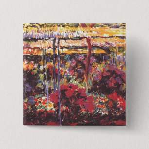 Garden in Giverny - Claude Monet - c1900 15 Cm Square Badge