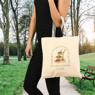 Garden in Her Soul Watercolor Wooden Plant Stand Tote Bag