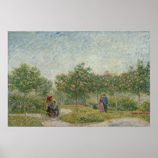 Garden in Montmartre with Lovers by Van Gogh Poster (Front)