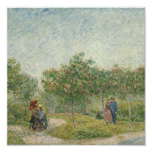 Garden in Montmartre with lovers Photo Print