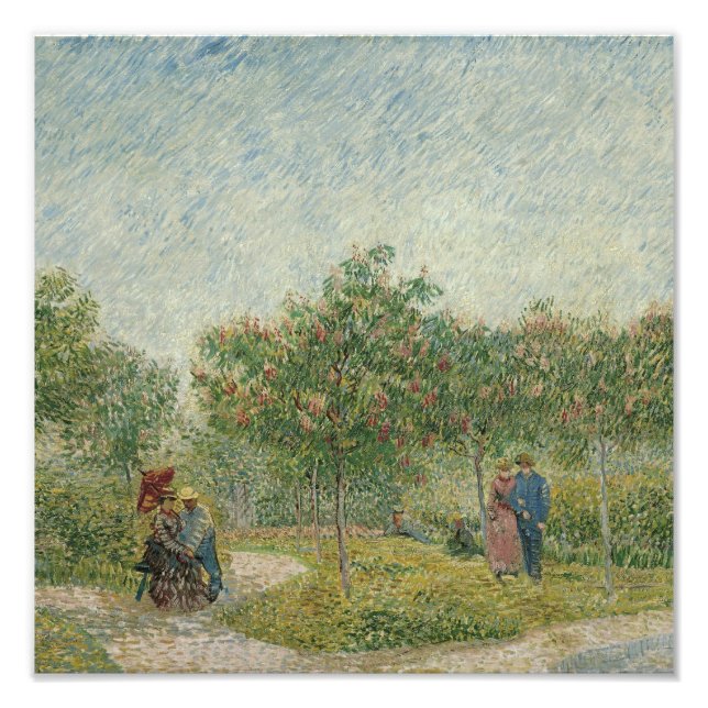 Garden in Montmartre with lovers Photo Print (Front)